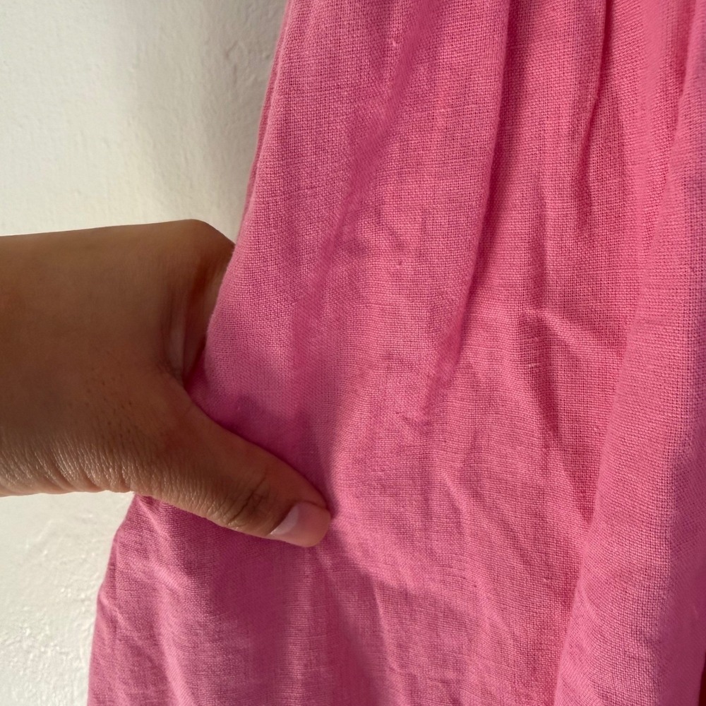 LoveShackFancy Tariah Pinafore Mini Dress Eyelet Detail Smocked Size 2 Pink - Picture 10 of 13